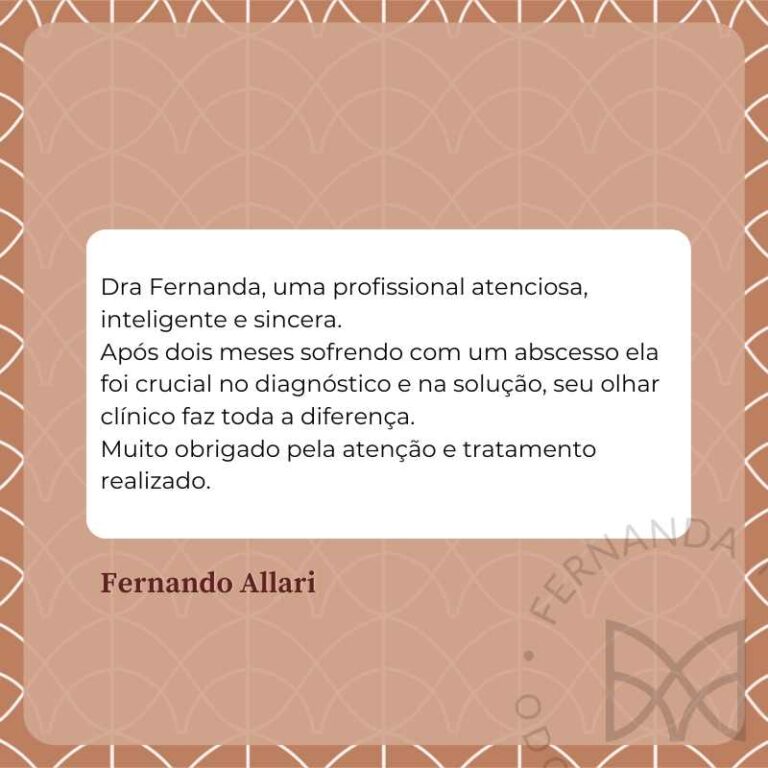 Depoimento -  site Dra Fernanda Mollica - Soluções Odontológicas em São José dos Campos e Vale do Paraíba